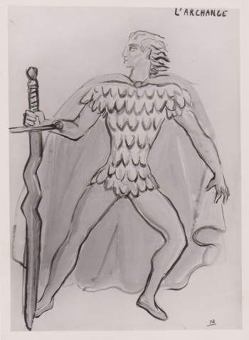Maquette-de-costume-Larchange-dYves-Brayer-pour-Lucifer-1948_Photo-Marc-Vaux