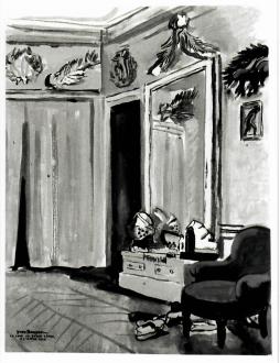 O1814-La-loge-de-Serge-Lifar-à-lOpéra-1942-Aquarelle-et-gouache-53.0x41.0cm-
