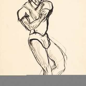 10-K17-YVES-BRAYER-SERGE-LIFAR-LOPERA-1942-Dessin-encre-de-chine-39x28.5cm